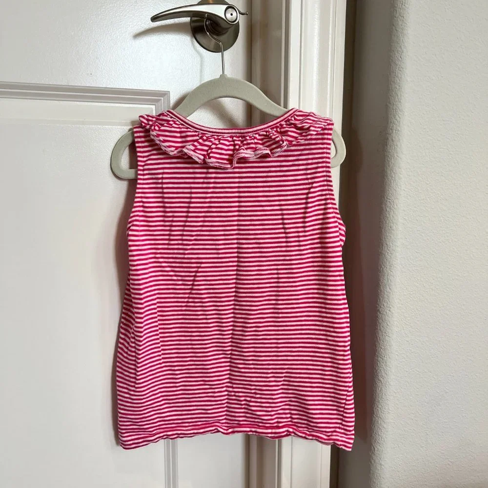 Gymboree 100% Cotton Tank Top Pink & White Stripe Girls M Like New!